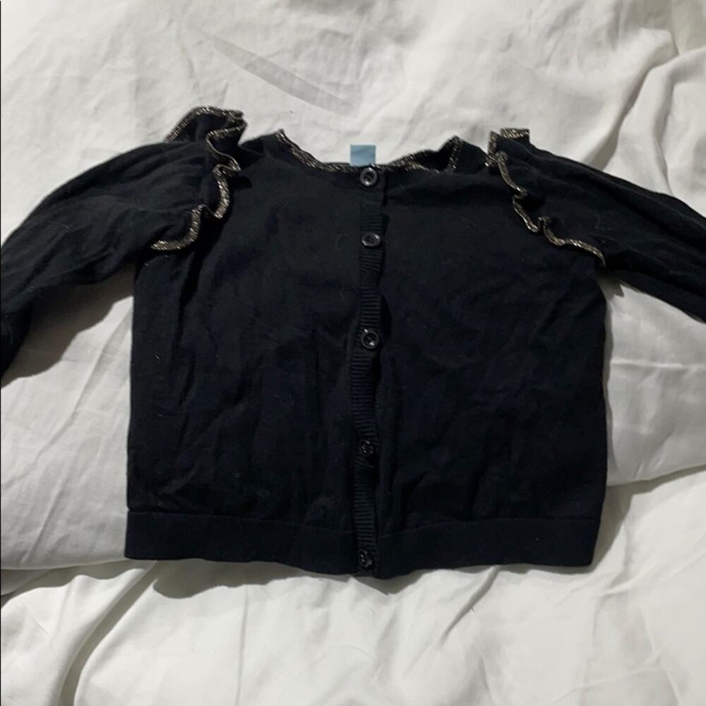 Baby gap 4 black gold ruffle shoulder worn once